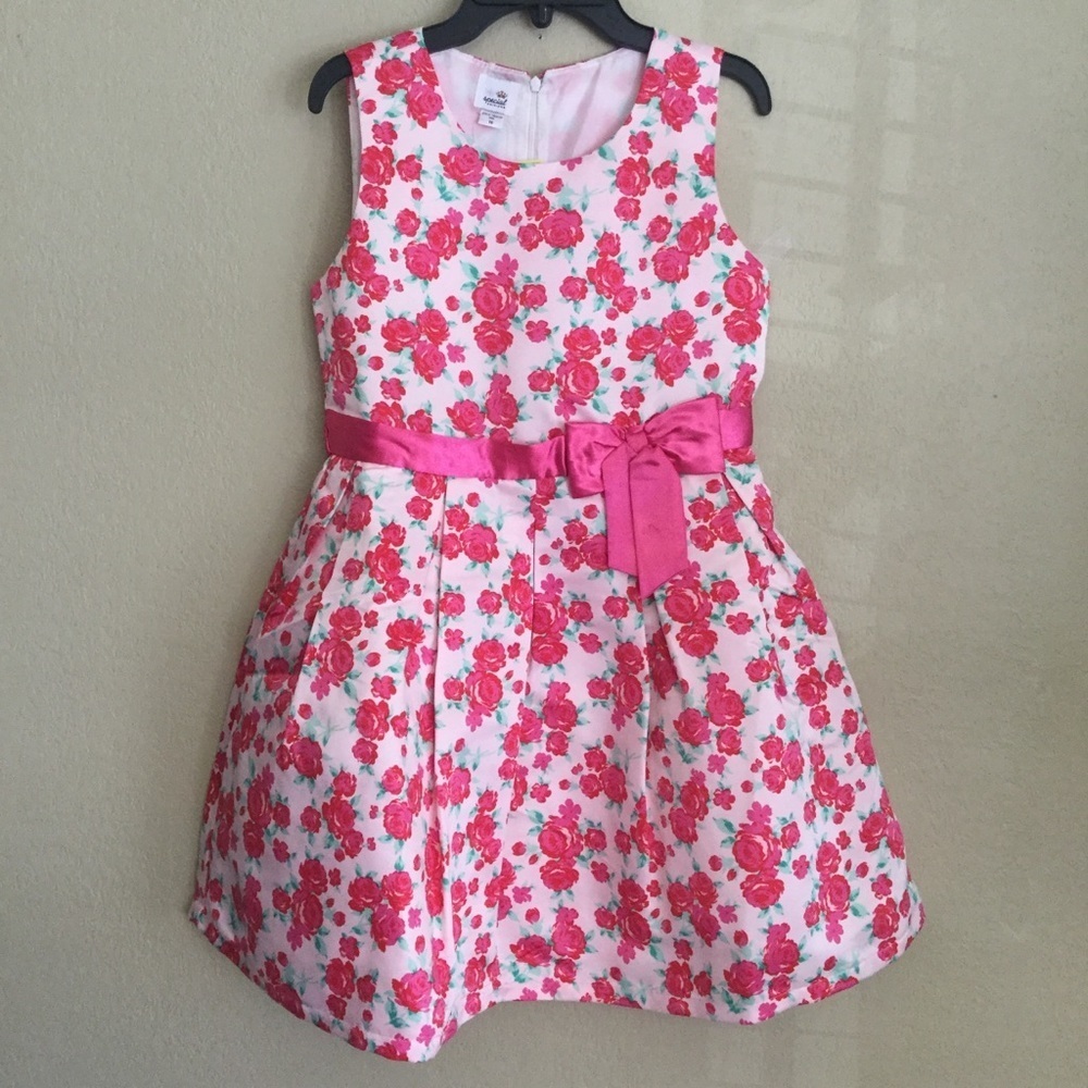 Special Editions Floral Satin Dress Size 16 NEW